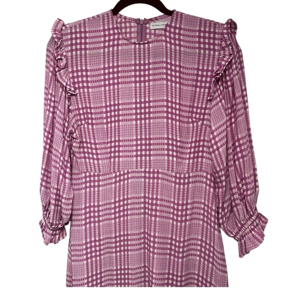Faithful The Brand Edwina Djerra Pink Check Plaid A Line Mini Dress Women’s 4 - Picture 9 of 16
